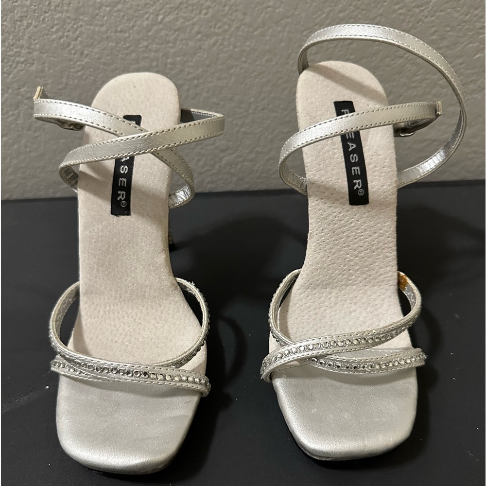 Pleaser Strappy Crystal Encrusted Stiletto Heels